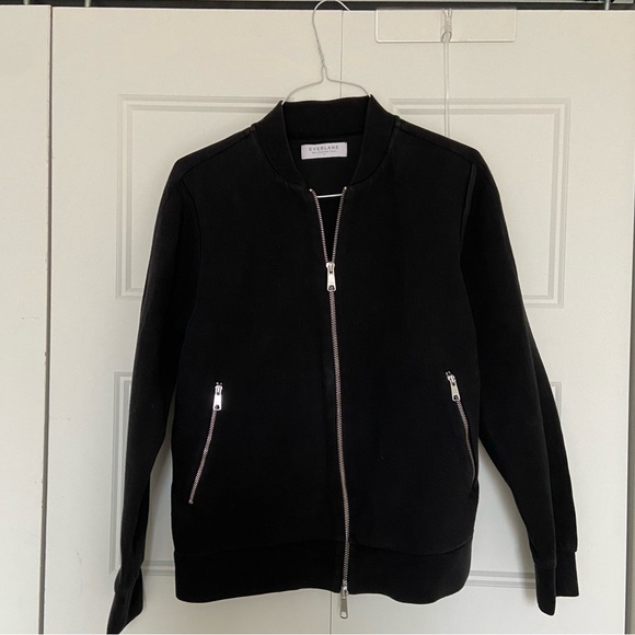 Everlane - The street fleece bomber jacket | black women US small - Picture 2 of 14